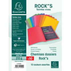 EXACOMPTA Lot chemises et sous-chemises ROCK'S, assorties