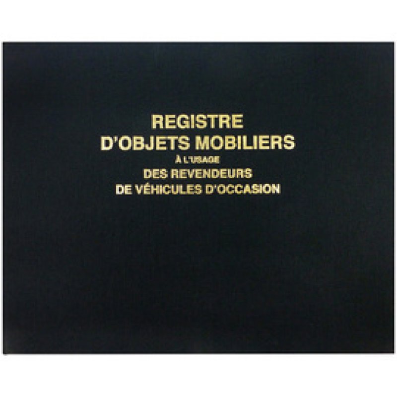 ELVE Registre "Objets mobiliers et véhicules d'occasion"