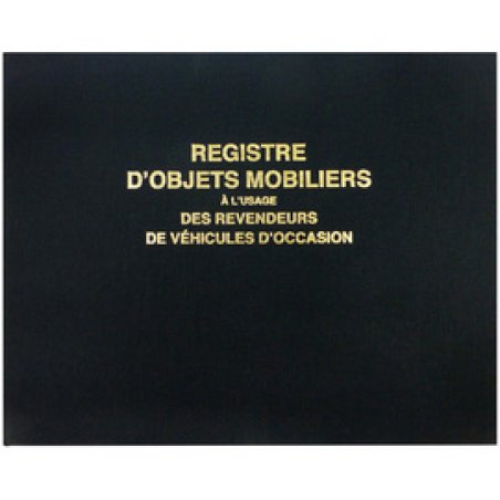 ELVE Registre "Objets mobiliers et véhicules d'occasion"