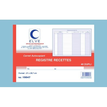 ELVE 19547 livre d'administration Rouge A4 40 feuilles