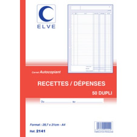 ELVE Manifold "Recettes / Dépenses", A4, dupli, 50 feuillets