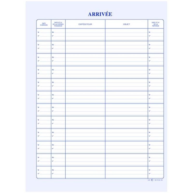 ELVE Registre "Courrier arrivée", 150 pages, 320 x 250 mm