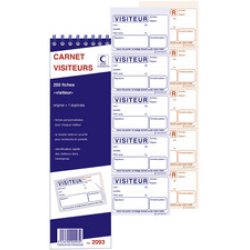 ELVE Bloc spiralé "Carnet Visiteurs", 200 fiches, dupli