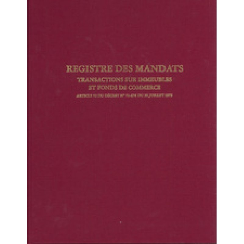 ELVE Registre "Mandat Transaction Immobilière", 200 pages
