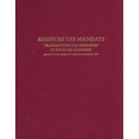 ELVE Registre "Mandat Transaction Immobilière", 200 pages