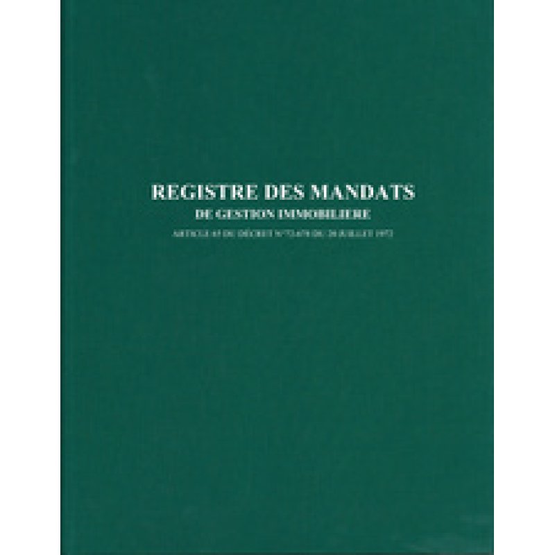 ELVE Registre des mandats de gestion immobilière, 200 pages