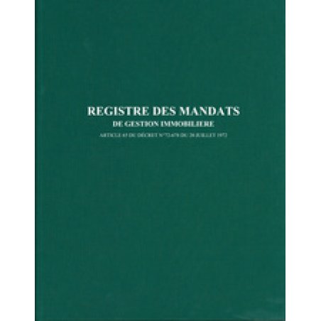 ELVE Registre des mandats de gestion immobilière, 200 pages