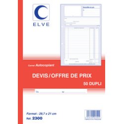 ELVE Manifold "Devis - Offre de prix", 297 x 210 mm, dupli