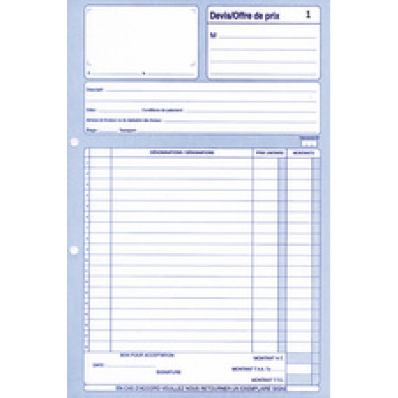 ELVE Manifold "Devis - Offre de prix", 297 x 210 mm, dupli