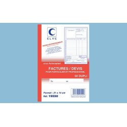 ELVE Manifold Factures / Devis, 50 feuillets, A5, dupli