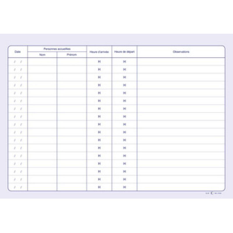ELVE Registre des personnes accueillies dans l'établissement