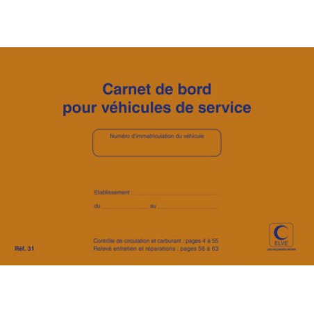 ELVE Carnet de bord pour véhicules de service, 150 x 215 mm