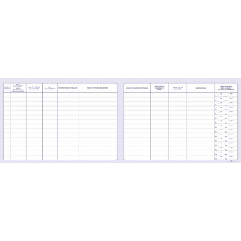 ELVE Registre "Accidents du travail bénins"