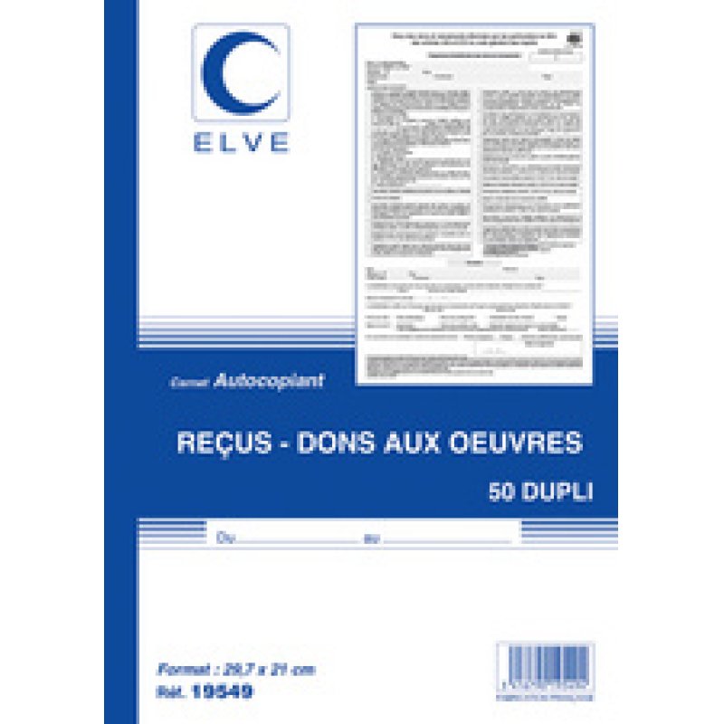 ELVE Manifold "Carnets de recus - dons aux oeuvres", A4