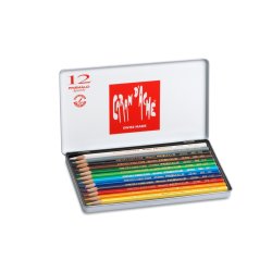 CARAN D'ACHE Crayon de couleur PRISMALO Aquarelle, 12 pièces