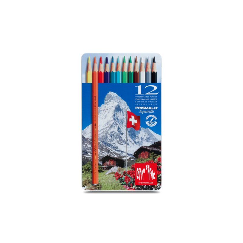CARAN D'ACHE Crayon de couleur PRISMALO Aquarelle, 12 pièces