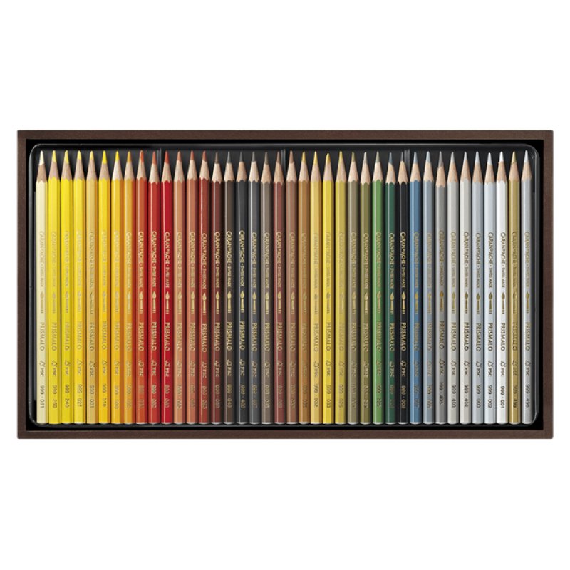 CARAN D'ACHE Crayons de couleur PRISMALO, coffret bois de 80