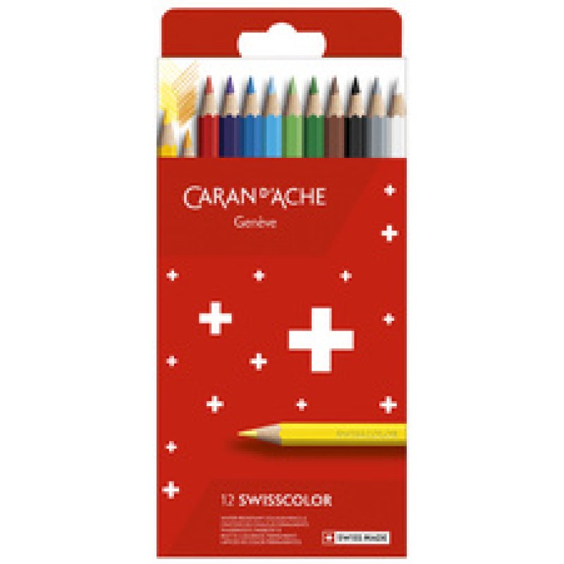 CARAN D'ACHE Crayons de couleur Swisscolor,étui carton de 12