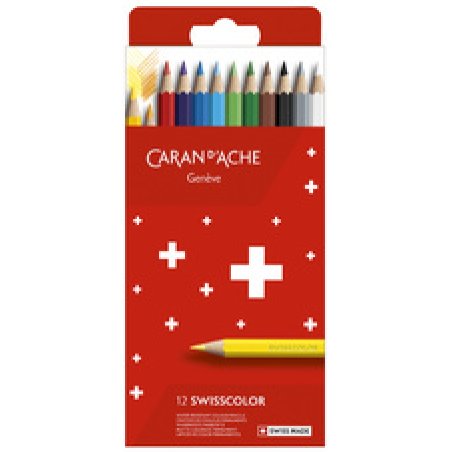 CARAN D'ACHE Crayons de couleur Swisscolor,étui carton de 12