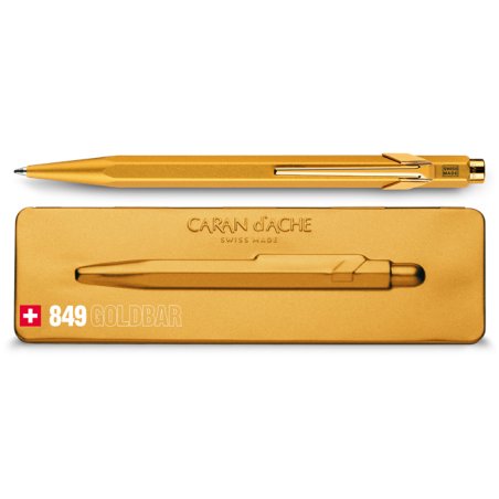 Caran d-Ache 849 Goldbar Bleu Stylo à bille rétractable avec clip 1 pièce(s)