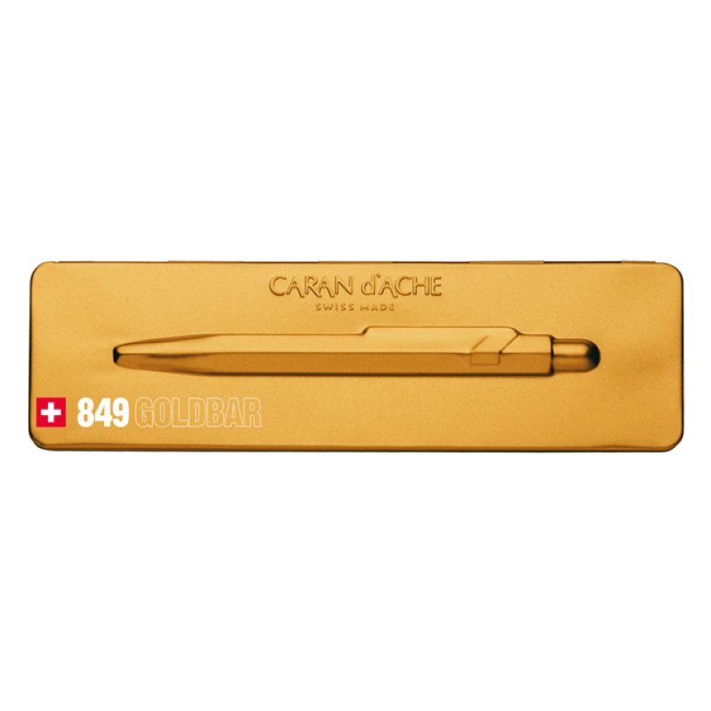 Caran d-Ache 849 Goldbar Bleu Stylo à bille rétractable avec clip 1 pièce(s)