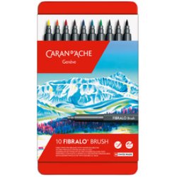 CARAN D'ACHE Feutre FIBRALO Brush, étui métal de 15
