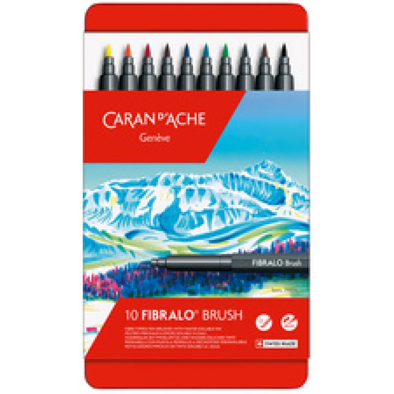 CARAN D'ACHE Feutre FIBRALO Brush, étui métal de 15