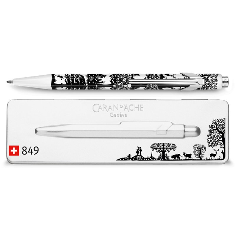 Caran d-Ache 849.754 stylo à bille Bleu Stylo à bille rétractable avec clip Moyen 1 pièce(s)
