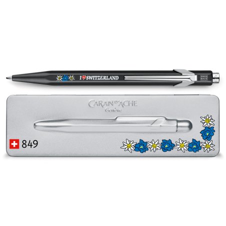 Caran d-Ache 849 Edelweiss Bleu Stylo à bille rétractable avec clip Moyen 1 pièce(s)