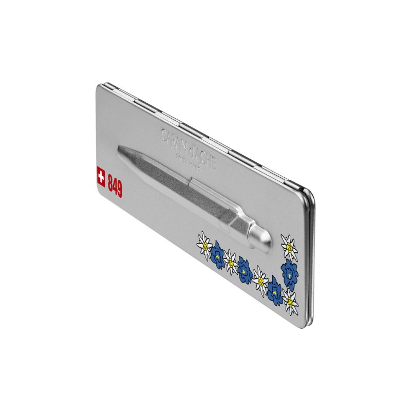 Caran d-Ache 849 Edelweiss Bleu Stylo à bille rétractable avec clip Moyen 1 pièce(s)