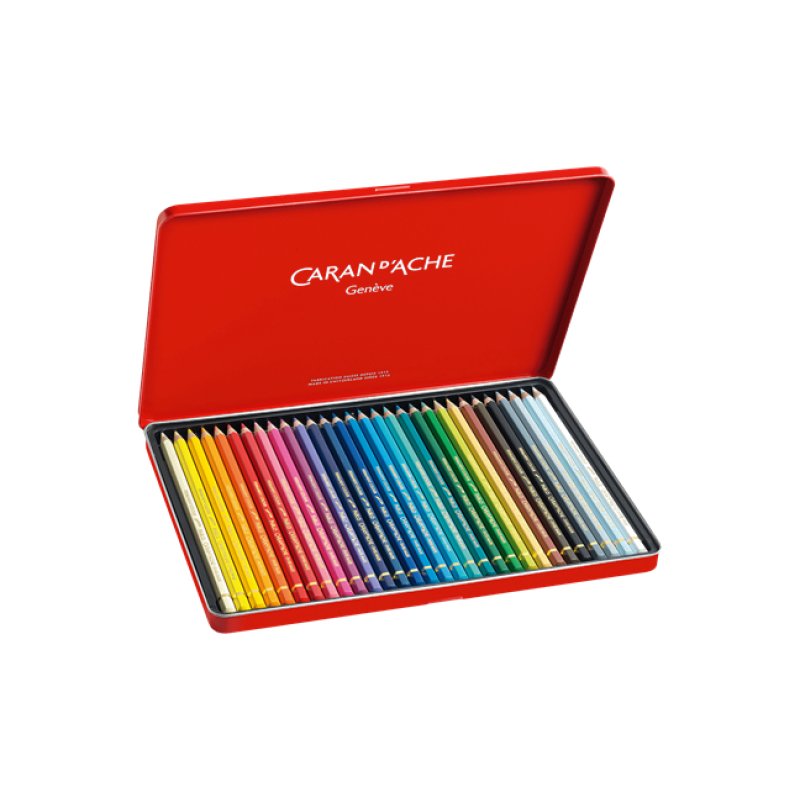 CARAN D'ACHE Crayons de couleur PABLO, étui métal de 30