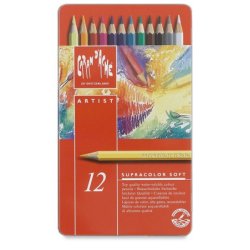 CARAN D'ACHE Crayons de couleur SUPRACOLOR, étui métal de 12