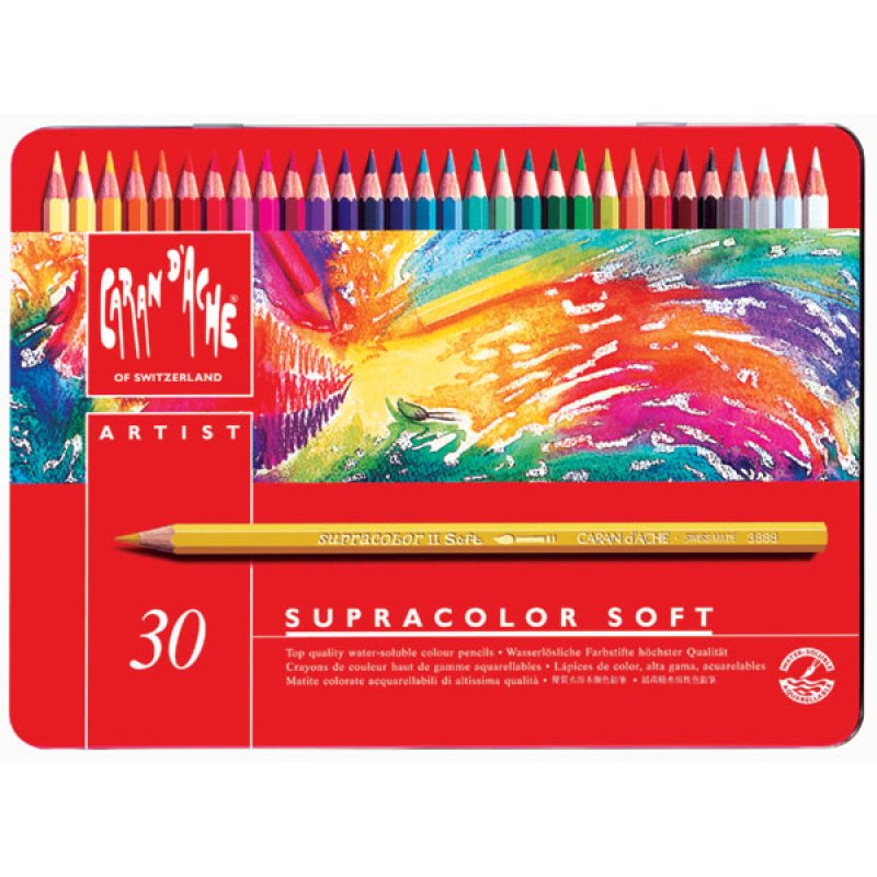 CARAN D'ACHE Crayons de couleur SUPRACOLOR, étui métal de 30