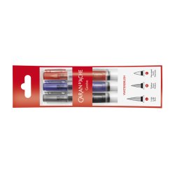 CARAN D'ACHE Pinceau aquarelle à réservoir d'eau, set de 3