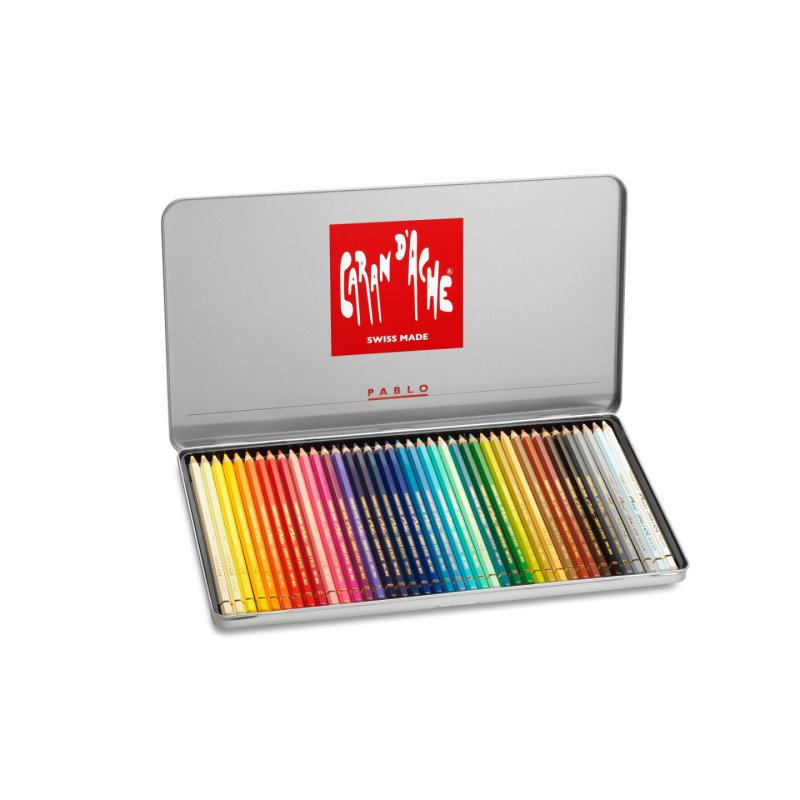 CARAN D'ACHE Crayons de couleur PABLO, étui métal de 40