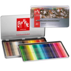CARAN D'ACHE Crayons de couleur PABLO, étui métal de 80