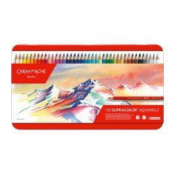 CARAN D'ACHE Crayons de couleur SUPRACOLOR,étui métal de 120