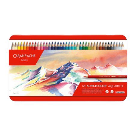 CARAN D'ACHE Crayons de couleur SUPRACOLOR,étui métal de 120