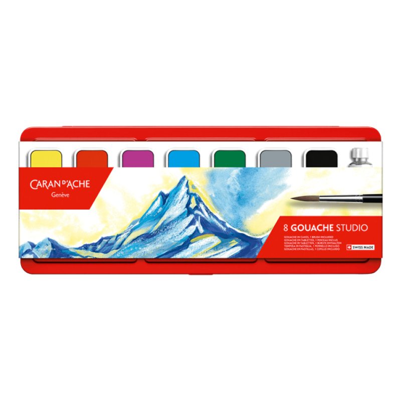 CARAN D'ACHE Gouache GOUACHE STUDIO, en tablettes, étui de 8