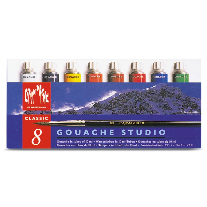 CARAN D'ACHE Gouache GOUACHE STUDIO, en tubes, étui de 8