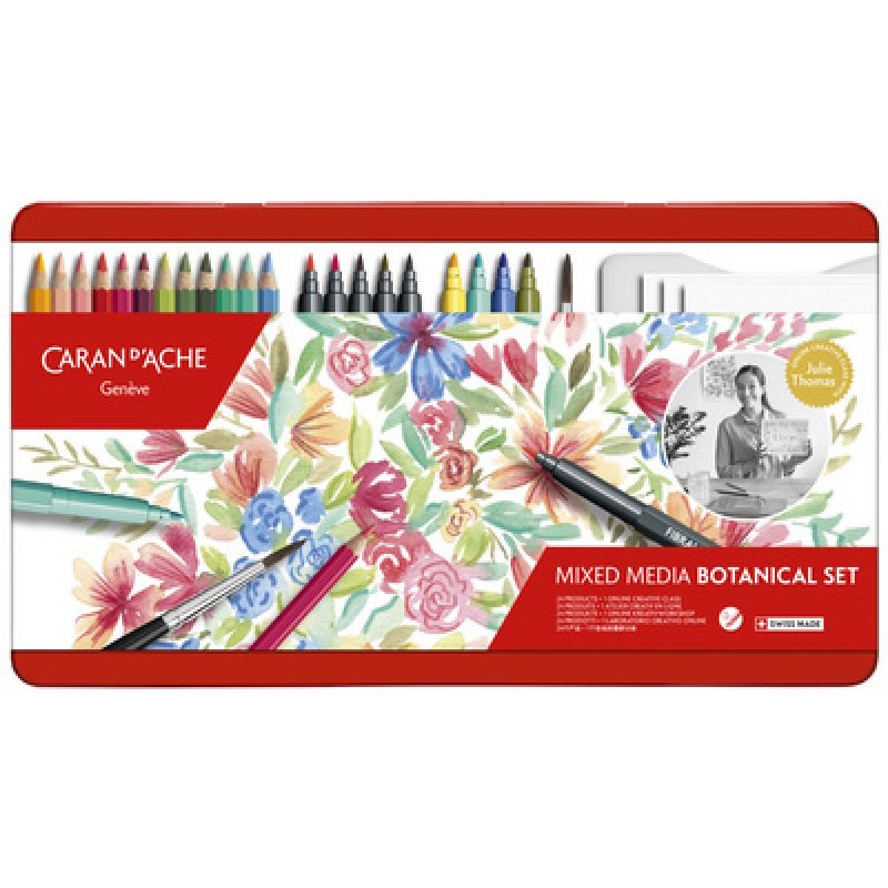 CARAN D'ACHE Set de dessin "SET BOTANIQUE", 24 pièces