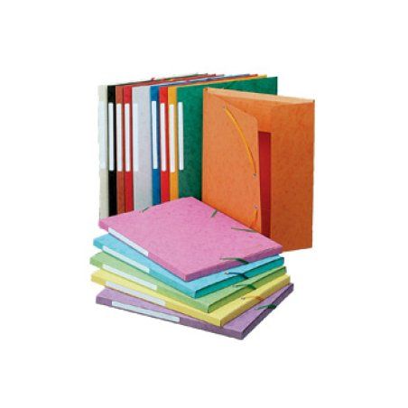 Exacompta 3 flap folder with label, A4 Red Rouge