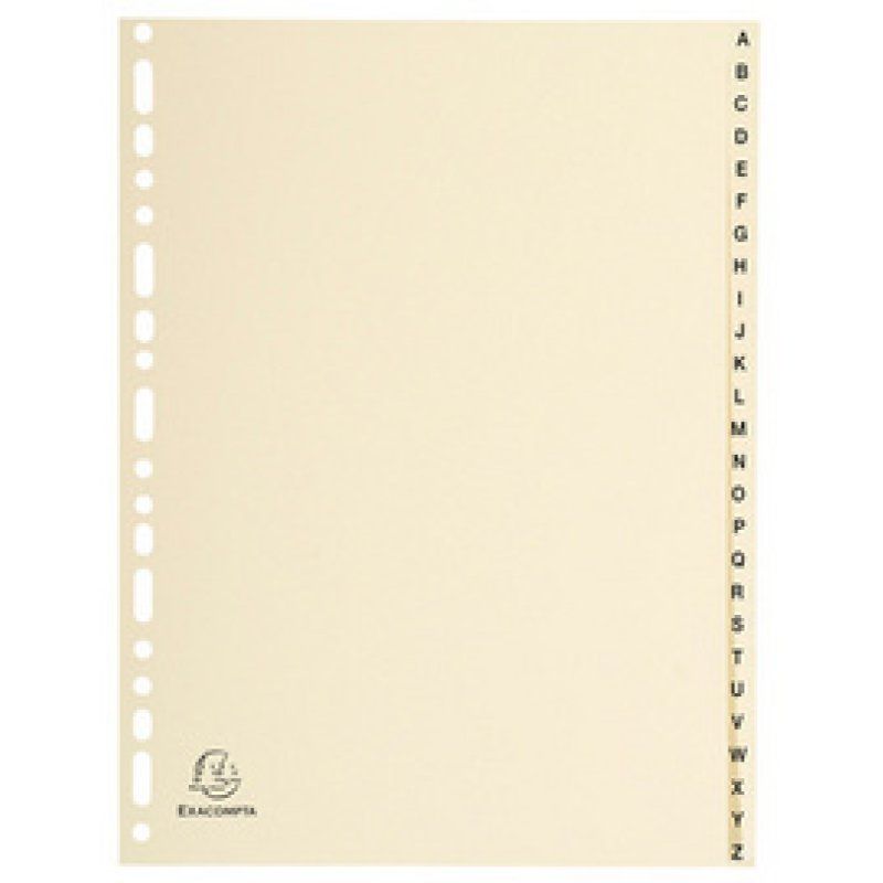 EXACOMPTA Intercalaires carte peau, A-Z, A4, 26 touches