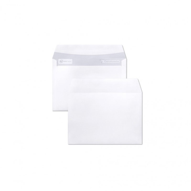 Clairefontaine Enveloppes Adhéclair, C6, 114 x 162 mm, blanc