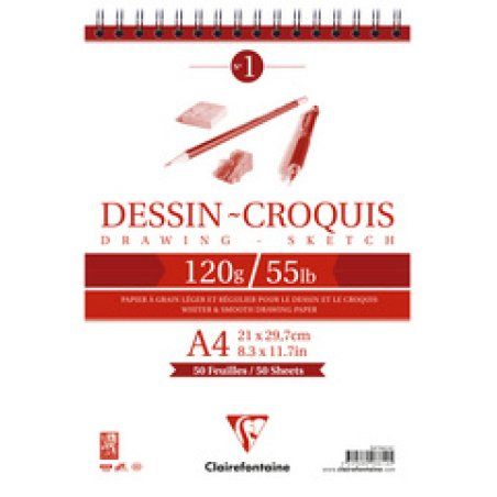 Clairefontaine Bloc papier dessin Croquis, A5, 160 g/m2