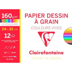 Clairefontaine Papier dessin "à Grain" couleur, 240 x 320 mm