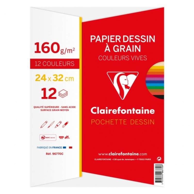 Clairefontaine 96770C papier créatif papier d'art 12 feuilles