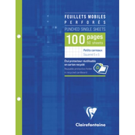 Clairefontaine Feuillets mobiles perforés, 170 x 220 mm