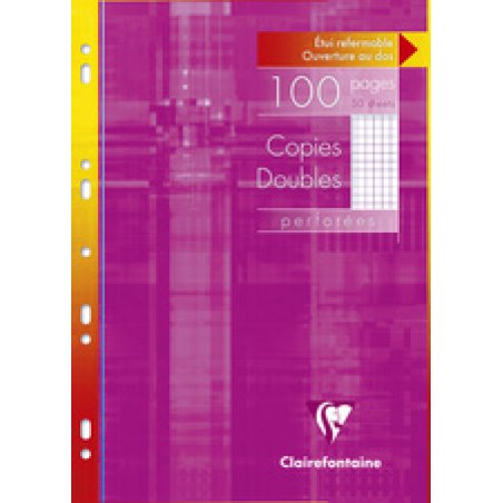 Clairefontaine Copies doubles perforées, A4, quadrillé 5/5