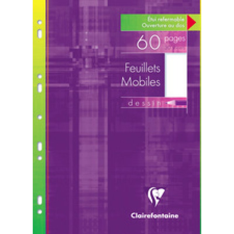 Clairefontaine Feuillets mobiles, A4, quadrillé 5x5 marge